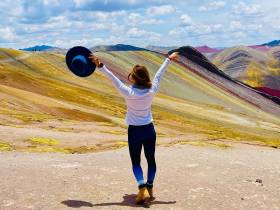 Palcoyo Photos - Panoramic View of Palcoyo Mountain with a Tourist Enjoying the Landscape