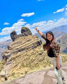 Waqra Pukara Photos - Photo of a Tourist posing with the landscape